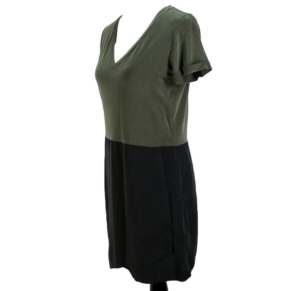 Dolan Left Coast Collection Dress Womens Size S Olive Black Short Sleeve Shift - Picture 3 of 8